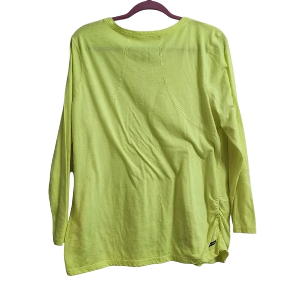 Danskin Now Yellow Lime Loose Fit Athletic Top Size 1x (16w) EUC P2p 21 - Picture 2 of 6
